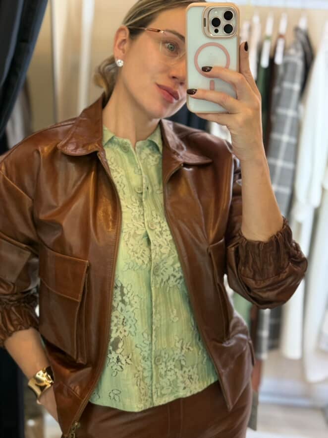 CHAQUETA BOMBER DE CUERO