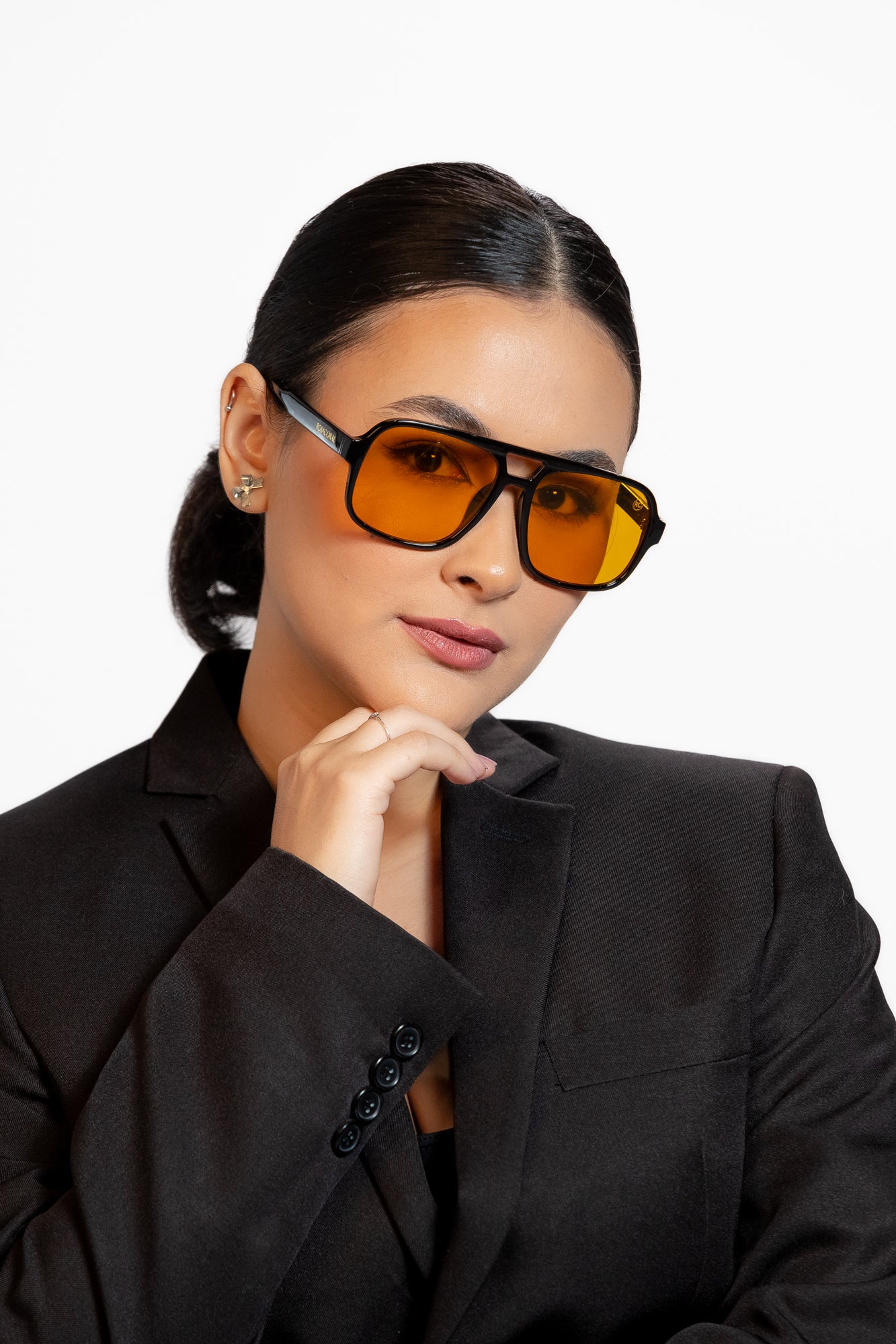 LENTES MARINO NEGRO Y NARANJA